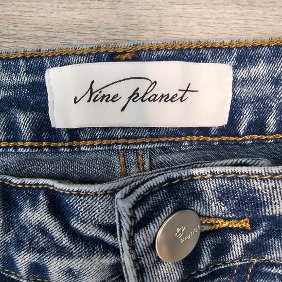 Nine Planet Women's Size 14 Acid Wash Ripped Distressed Denim Jeans - Picture 4 of 7